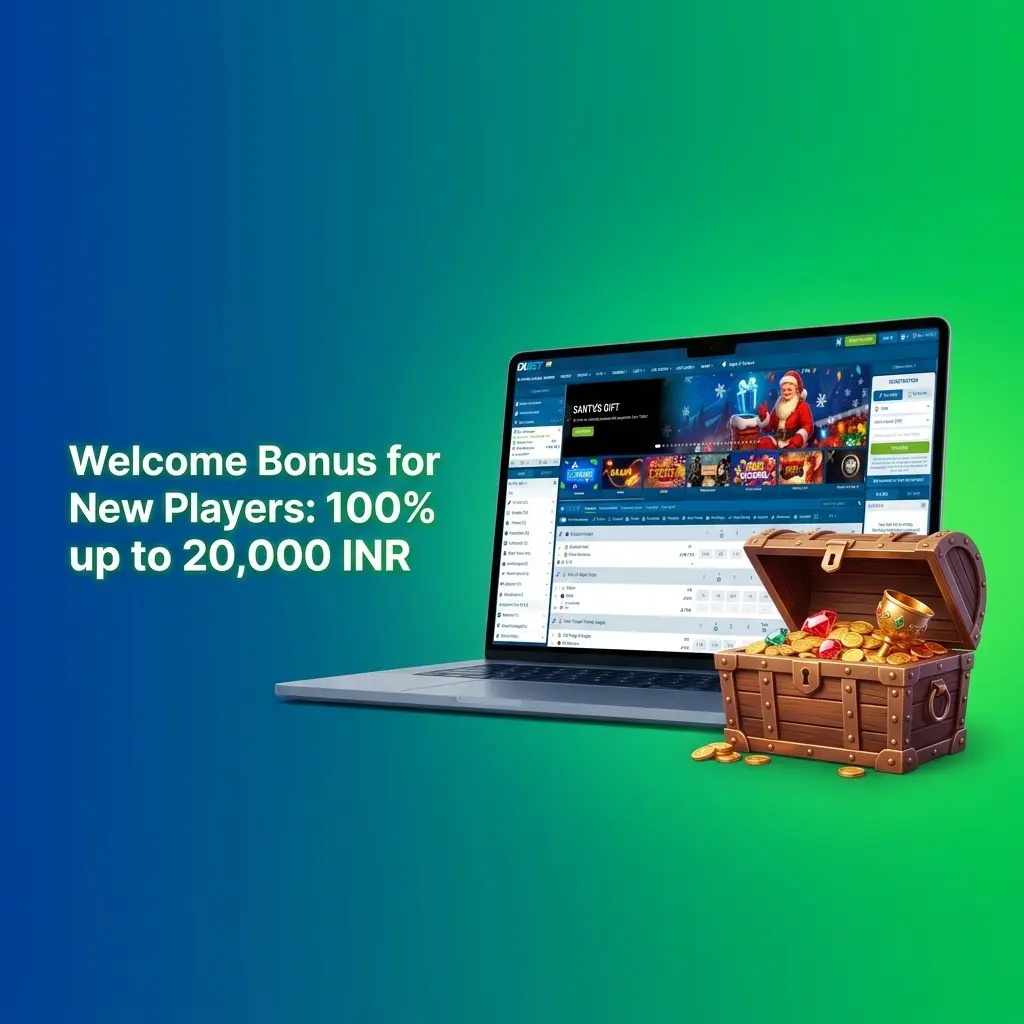 1xBet welcome bonus 100% match up to 20,000 INR for new players on sports or casino first deposit